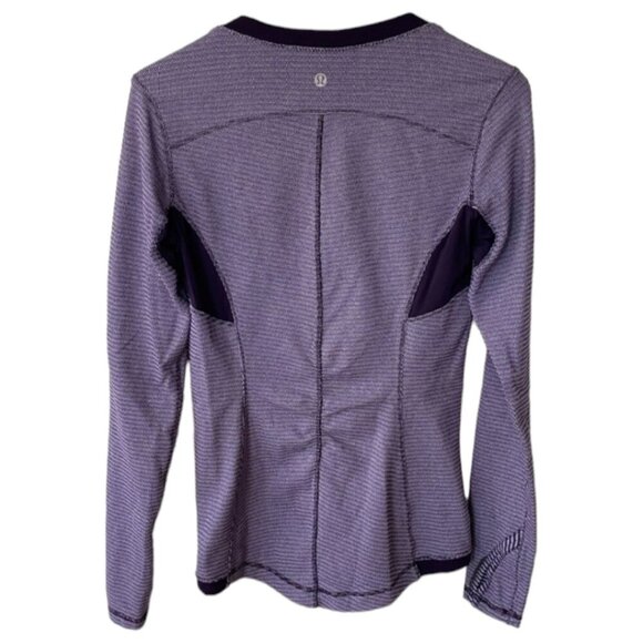 Lululemon Base Runner Long Sleeve Size 8 Mini‎ Check Pique Deep Zinfandel - Picture 4 of 7